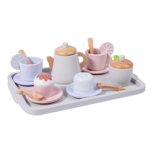 Toddlers Tea Set Educational Kitchen Pretend Play Toy Teapot Cups Dishes Kids - Picture 1 of 10