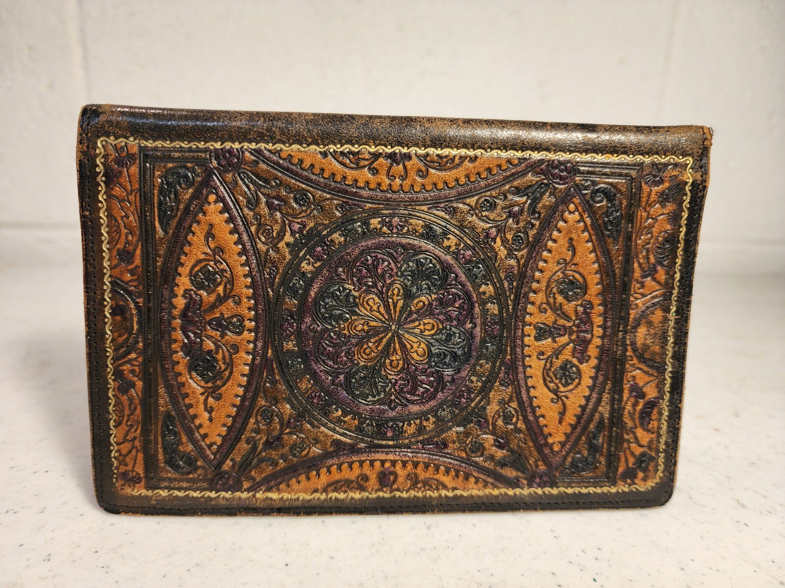 Vintage Leather Passport Wallet with Classic Design-image