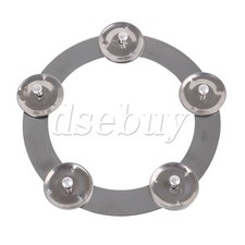 Metal Mountable Cymbal Hi-hat Ring Tambourine 6.4inch Outer Diameter Silver
