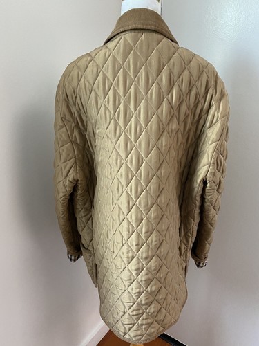 AQUASCUTUM London Mens Quilted Jacket Tan Lightweight Check Sz M ITALY - Picture 3 of 10