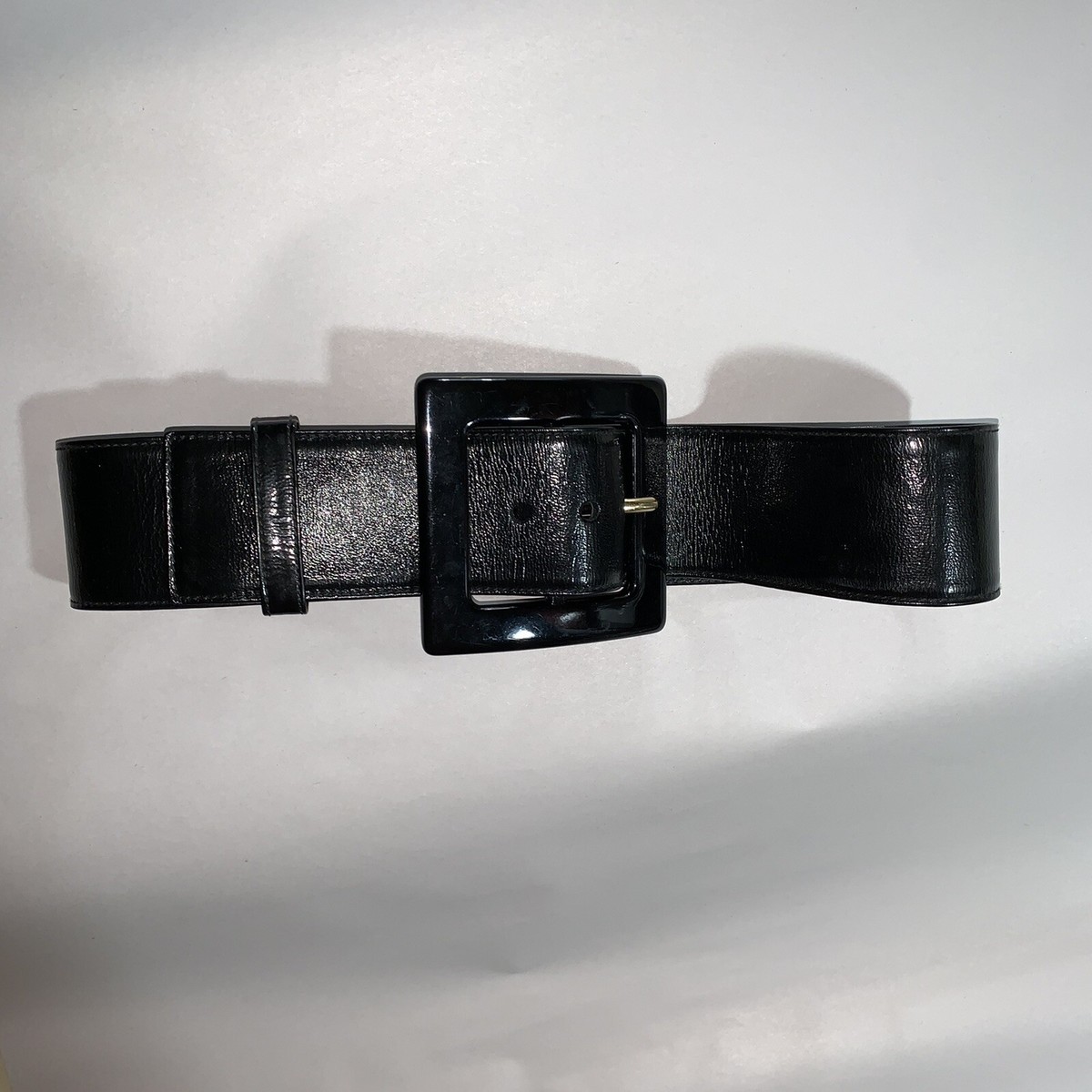 pre-loved authentic SAINT LAURENT black leather BELT 29 display picture 2