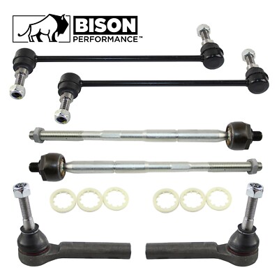 Bison Performance 6pc Front Sway Bar Link Tie Rod End Kit For Journey 2009-2018