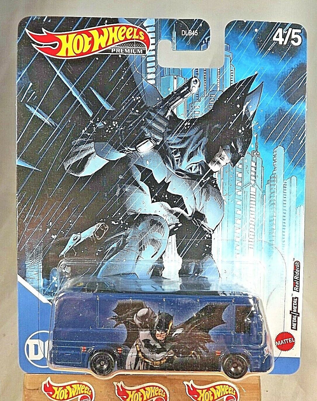 DC Comics Hot Wheels Batman THE BATMAN BATMOBILE Blue / Yellow Spoke Wheel  *NEW*