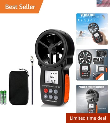 Portable AP-007 Anemometer with Backlight - Perfect for Surfing, Shooting & HVAC