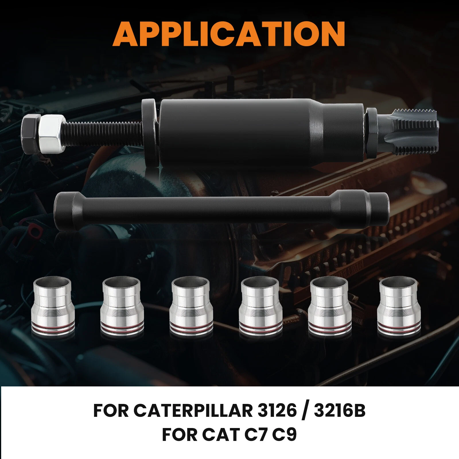 Injector Sleeve Cup Removal & Installer Tool for Caterpillar 3126 3126B C7 C9 Injector Sleeve Cup Removal & Installer Tool for Caterpillar 3126 3126B C7 C9