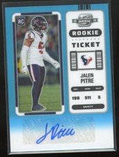2022 Panini Contenders Optic Rookie Auto Light Blue Prizm 170 Jalen Pitre #10/99