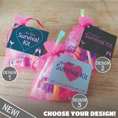 Junggesellinnenabschied Survival Kit Braut Brautjungfer Geschenk Andenken Gastgeschenk - 10 Artikel!