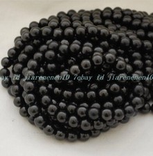 Shungite Beads High Carbon Round Loose 4mm 6mm 8mm 10mm 15" Full Strand