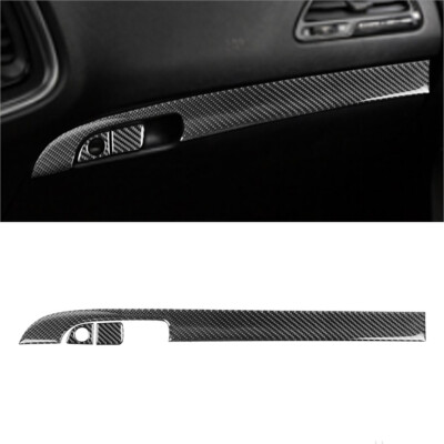 3Pcs Carbon Fiber Glove Box Panel Cover Trim For Dodge Challenger 2015-2020