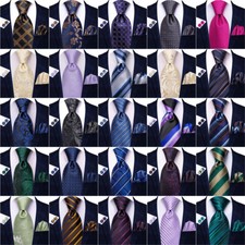 Mens Ties Necktie Silver Pink Striped Floral Hanky Set Wedding Party