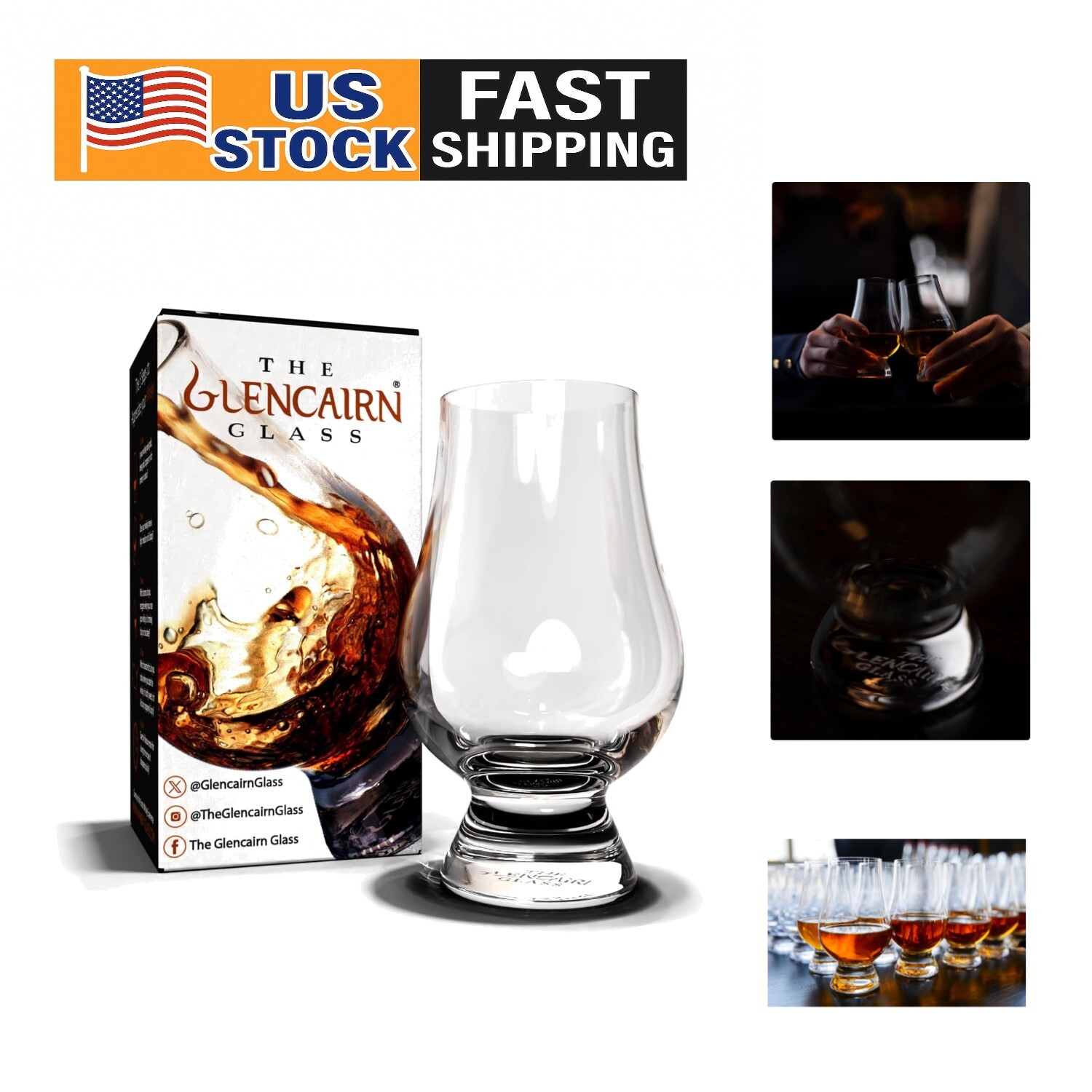 Stylish Lead-Free Crystal Whiskey Glasses 4 Pack - Perfect Gift for Enthusiasts