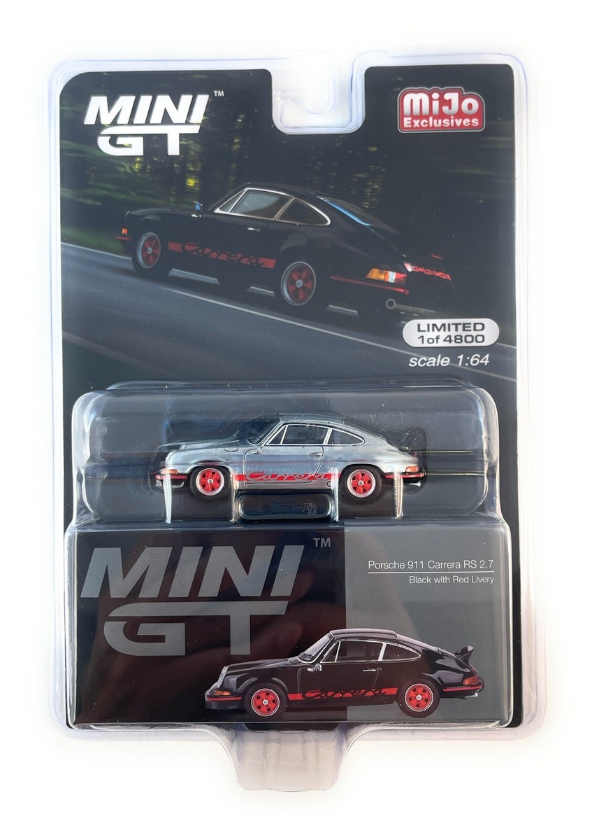 chase Mini GT 1:64 Porsche 911 Carrera RS 2.7 Black w/ Red Livery