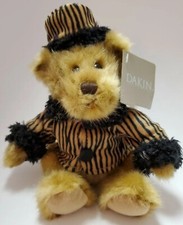 Vintage Dakin Teddy Bear Jointed Plush Tamara Tiger Strip Coat Hat 7.5" Retired