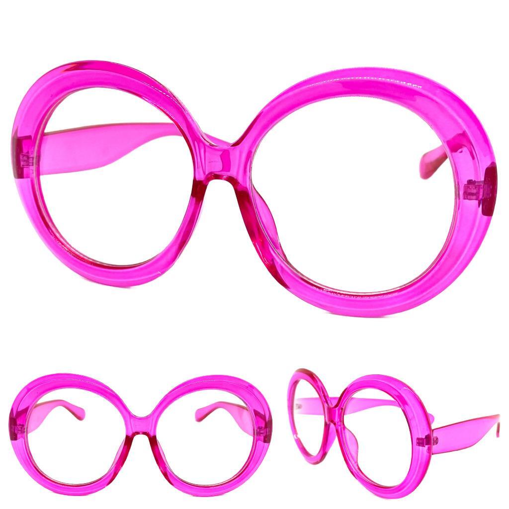 Oversized Vintage Retro Style Clear Lens EYE GLASSES Huge Round