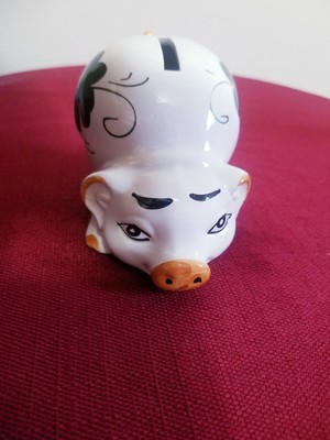Vintage Miniature Lucky Four Leaf Clover Pig Piggy Bank W ...