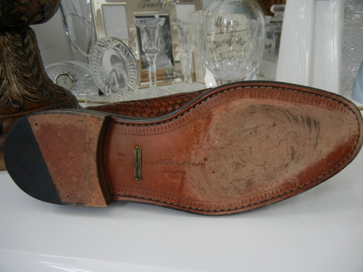 MEZLAN Crocodile Weave Catania Loafers Mens 9.5 M Brown Leather Slip On EUC MENS MEZLAN CATANIA BROWN GENUINE CROCODILE BROWN WOVEN  main image 4