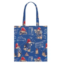 Paddington Bear Blue Foldable Reusable Shopping Tote Shoulder Bag Flat Bag