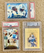 3x Emmitt Smith Graded Card Lot Pinnacle Dufex Gold Elite BGS 8 PSA 8