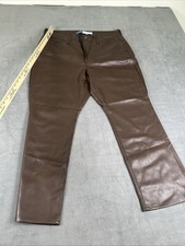 Old Navy Womens Faux Leather High Rise Pants Brown Size 14 Bootcut