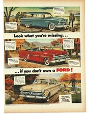 1952 Ford Country Sedan Sunliner Victoria Vintage Print Ad Station Wagon Retro