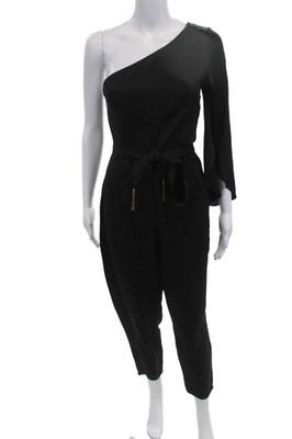Milly Women Black Short Sleeve Jumpsuit Polyester Blend Size 6