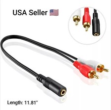 3.5mm Female to 2 RCA Male Audio Adapter Cable Stereo AUX Y Splitter