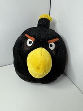 Angry Birds Black Bird Plush 5" Bomb Stuffed Commonwealth 2010 No Sound