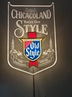 Vintage 80s Old Style Chicagoland Illumina Beer Sign Breweriana