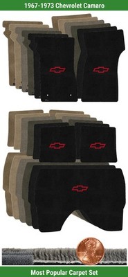 Custom Ultimat Carpet Mat Set for '67-73 Chevrolet Camaro w/Logo (5 pieces) #G55