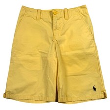 Polo Ralph Lauren Chino Shorts Boys 10 Yellow Cotton Pony Logo Preppy Golf