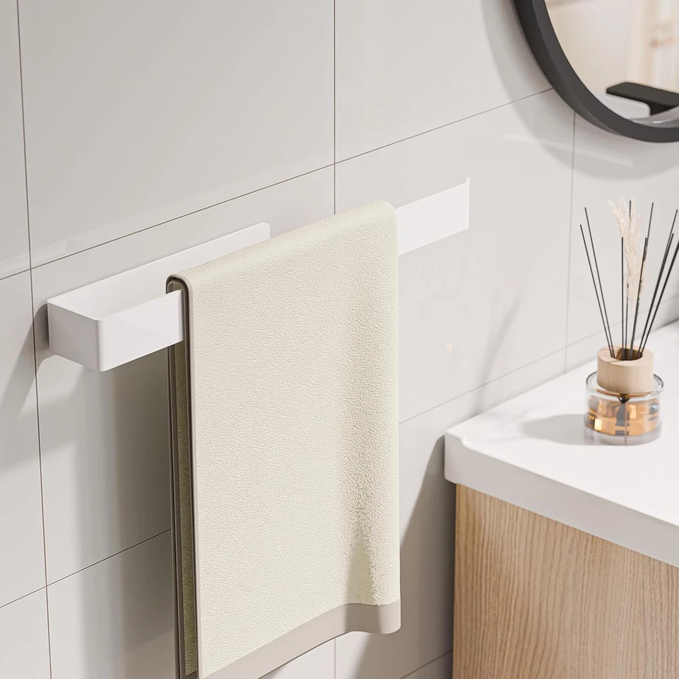 Portasciugamani Senza Foratura, in Alluminio, Completamente in Metallo, Da Incol - Immagine 2 di 4