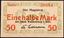 WALDENBURG / WAŁBRZYCH ca. 1918 1/2 Mark Series I German Notgeld Poland Complete