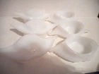 VTG Glasbake Milk Glass Crab Imperial Baking Dishes Set of 6 Deviled Crab Shells