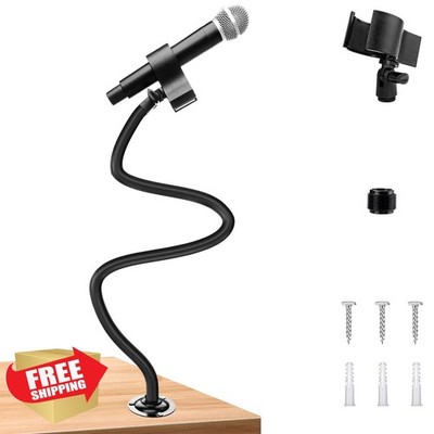 Microphone Holder, 23.6'' Gooseneck, Desktop/Wall Mount