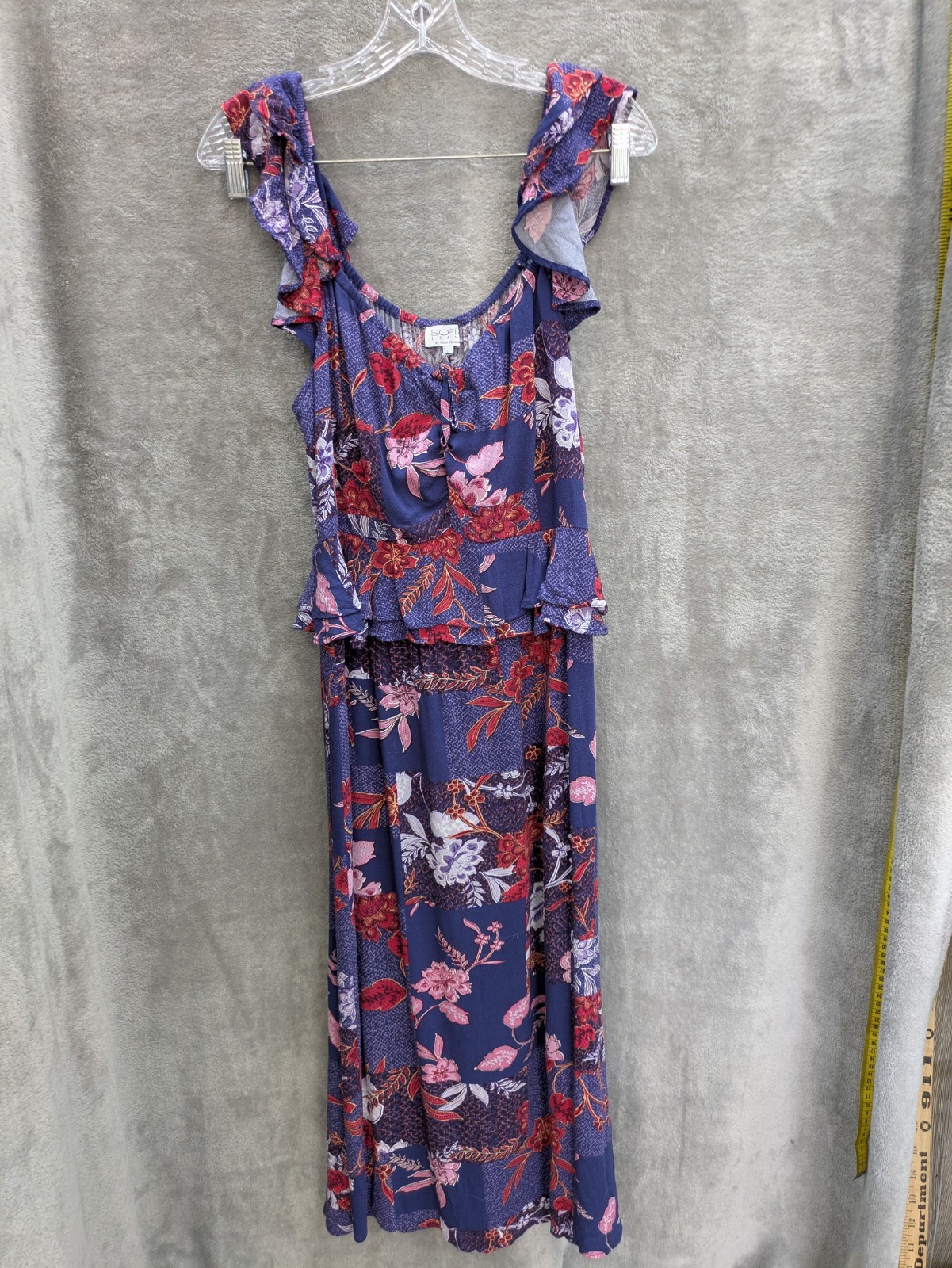 Boho Sundress Womens Large Floral Feminine Romantic Cottagecore Milkmaid Peasant-image