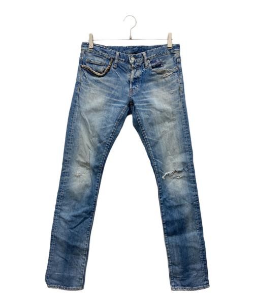 Hysteric Glamour                    Studded distressed denim pants blue
