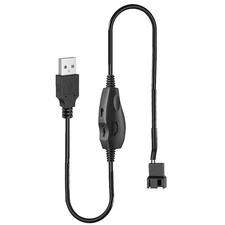 Voltage Step-Up USB to 3-Pin and 4-Pin PC Fan Sleeved Power Adapter Cable