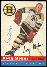 Doug Mohns Autographed Signed 1954-55 Topps Rookie Card #18 Boston Bruins. rookie card picture