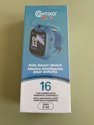 Contixo KW1 HD Touch Screen Camera and 16 Games Blue Smart Watch for Kids