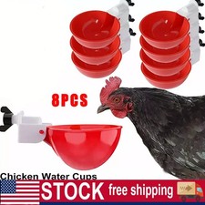Automatic Water Cups Poultry Drinker Waterer Chicken Ducks Quail Drinking 8pcs