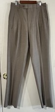 Jos. A. Bank S110S Men's 100% Wool Dress Pants Taupe Windsor Size 33R Unhemmed