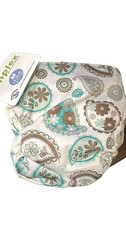 BLUEBERRY SWADDLEBEES CLOTH DIAPER PAISLEY SNAP MEDIUM NEW