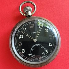 Moeris GSTP British Army Issue Pocket Watch Black Dial Broad Arrow M23050 WW11