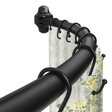 Curved Shower Curtain Rod Rust Resistant Adjustable Length 4273 Inch Drill