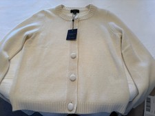 Charter Club Luxury Cashmere Cardigan Vanilla Ice Sweater M New