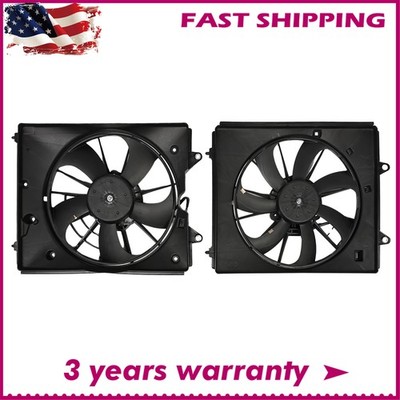 Condenser Fan Radiator Cooling Fan Set Fit For 2011-2016 Honda Odyssey with AC