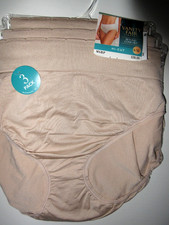 Vanity Fair HI CUT Panties 3-Pair Seamless Nylon 13417 Beige Women  8/XL 36.00