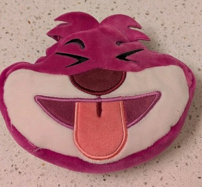 Disney Store Plush Cheshire Cat Face Two Sided 4'' Sad and happy No Tag Emoji Toy