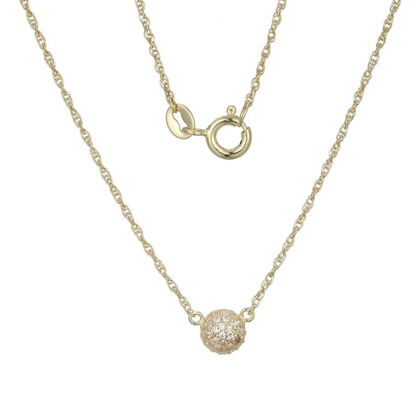 Cavill Zirkon Silbercollier 33 Zirkone 0,179Ct Rundschliff Vergoldet 45 Cm-image