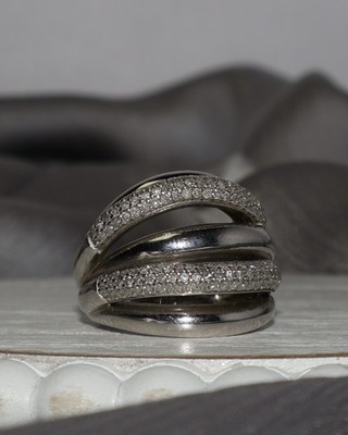 Affinity Sterlingsilber Diamant Ring 8,2 g / Größe 7